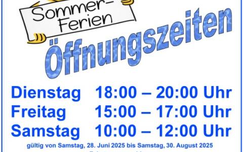 Verkürzte Öffnungszeiten im Sommer